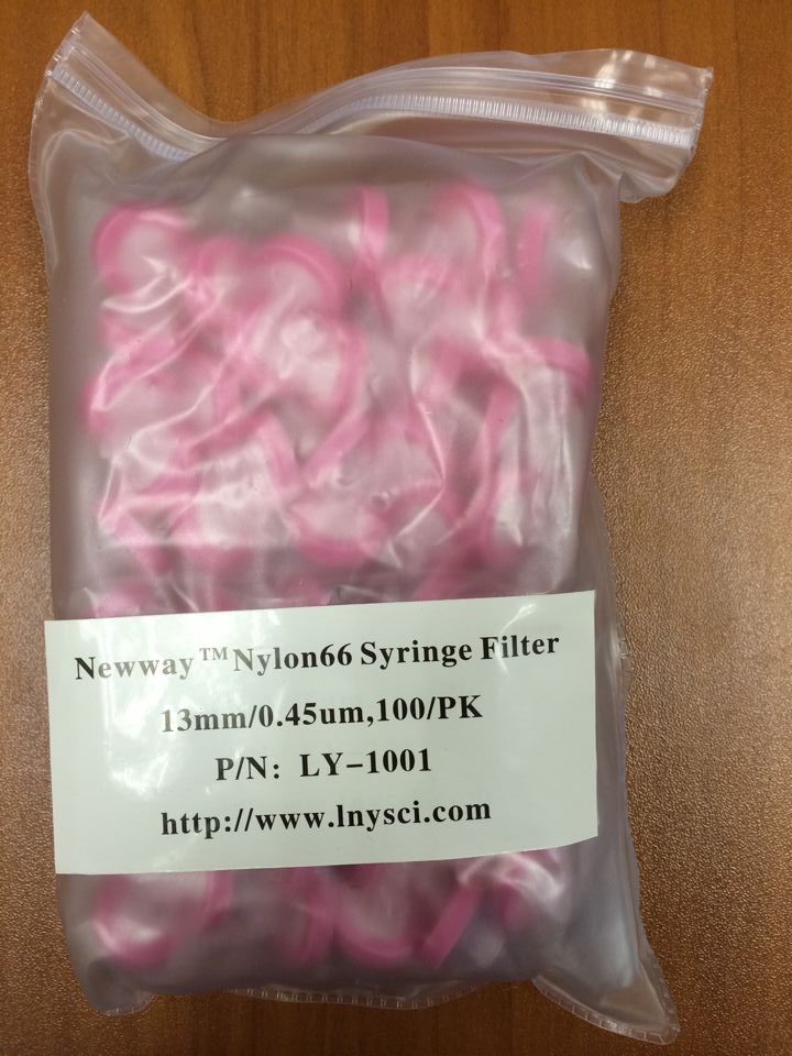 NEWWAY TM  Nylon66 Syringe Filter 13mm/0.45u