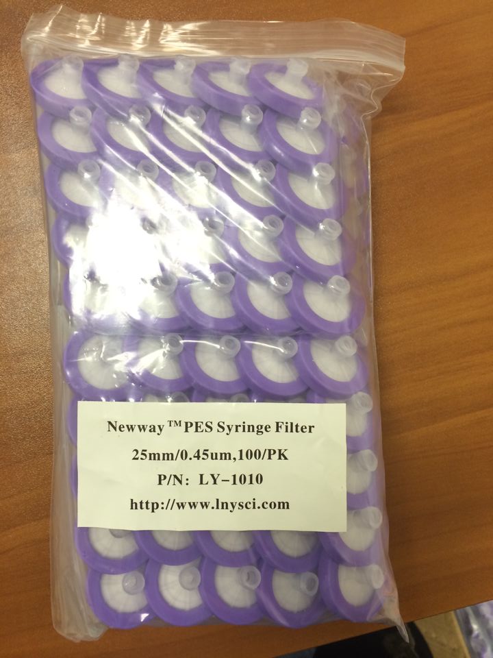 NEWWAY TM PES Syringe Filter 25mm/0.45um