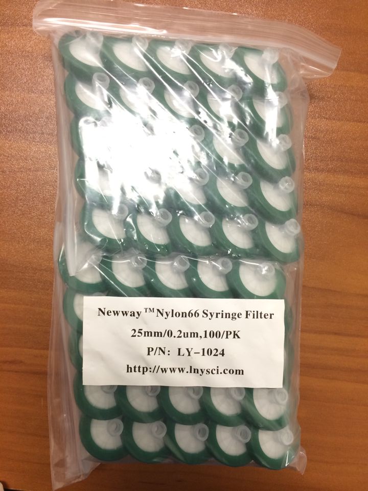 NEWWAY TM Nylon66 Syringe Filter 25mm/0.2u