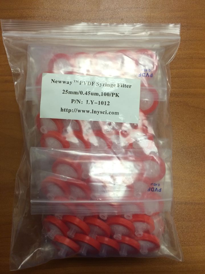 NEWWAY TM PVDF Syringe Filter 25mm/0.45u