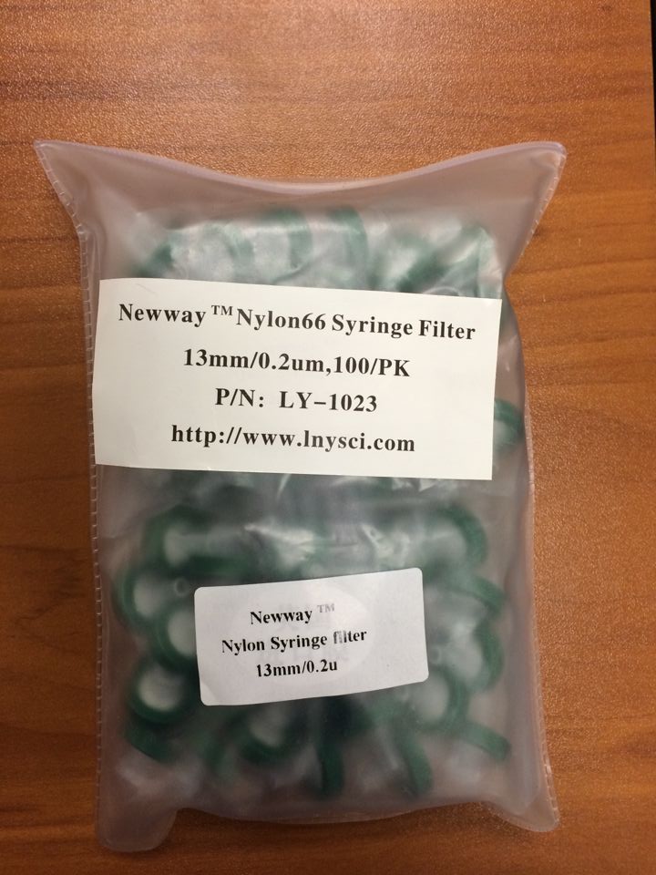 NEWWAY TM Nylon66 Syringe Filter 13mm/0.2u