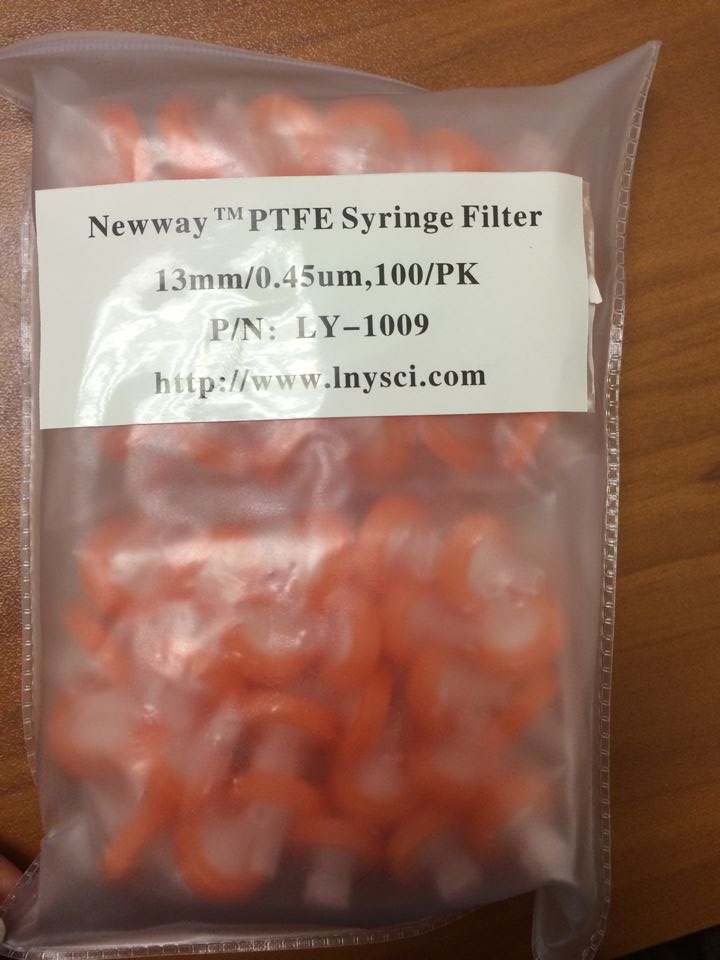 NEWWAY TM PTFE Syringe Filter 13mm/0.45u