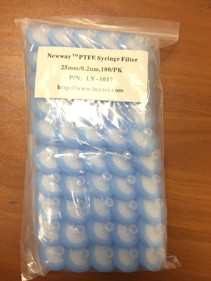 NEWWAY TM PTFE Syringe Filter 25mm/0.2u