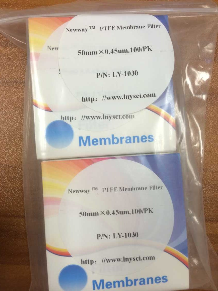 PTFE Membrane Filter , 50MM/0.45u ,100/PK, LY-1030